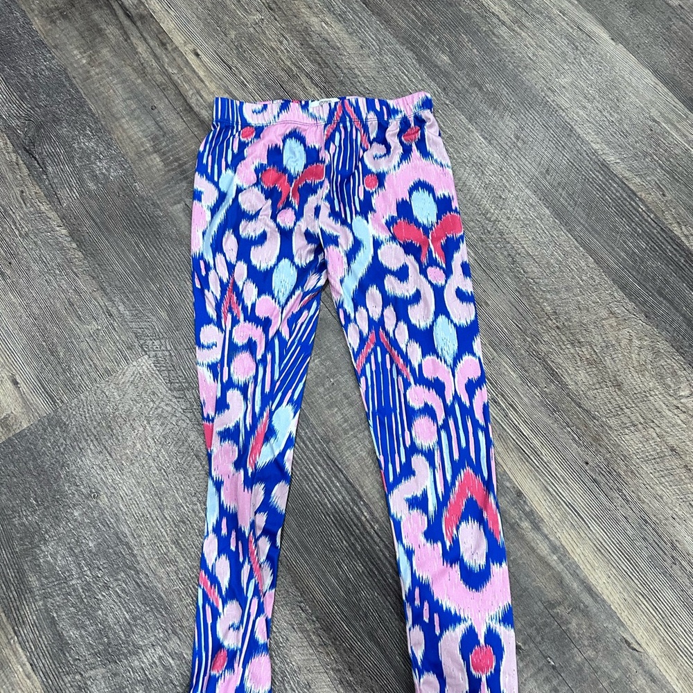 crown & ivy Blue, Pink and Coral Ikat-Print Girls' Leggings